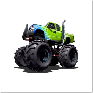 Cartoon monster truck Posters and Art